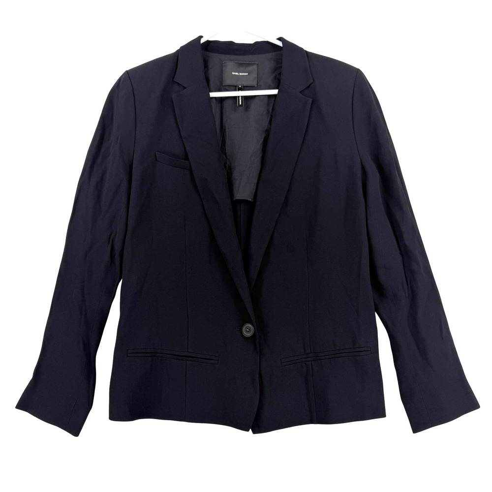 Isabel Marant Blazer Womens 42 Black Tailored One Button Suit Jacket Lightweight